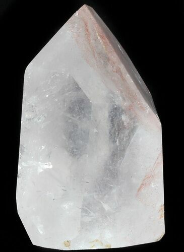 Polished Quartz Crystal Point With Hematite Inclusions #55763
